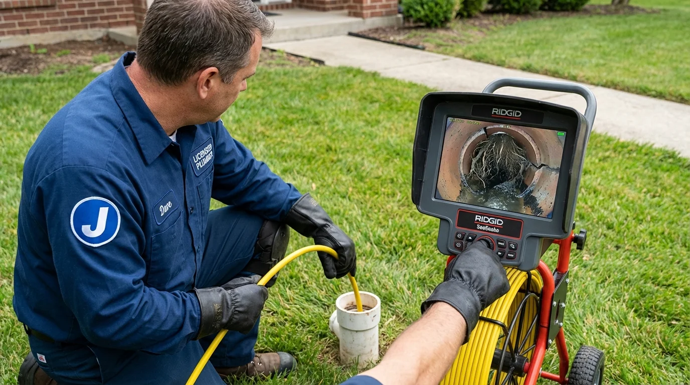 Sewer camera inspection being performed by Johns Plumbing LLC in Smyrna